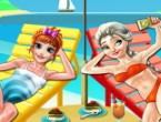 Elsa ve Anna ile Plajda Selfie