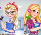 Elsa ve Rapunzel Liseli Kızlar