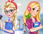 Elsa ve Rapunzel Okulda